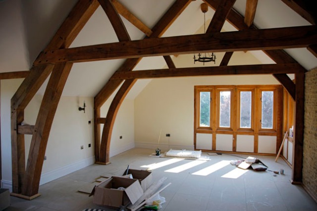 timber frame, roof truss, green oak, oak frame, extension